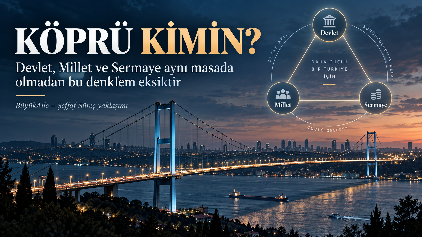 KÖPRÜ KİMİN? DEVLET, MİLLET VE SERMAYE AYNI MASADA OLMADAN BU DENKLEM EKSİKTİR